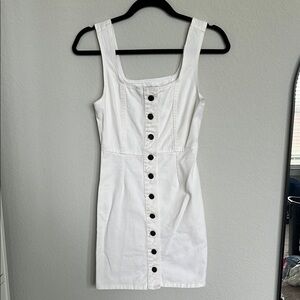 Urban Outfitters Off White Button Up Jean Dress